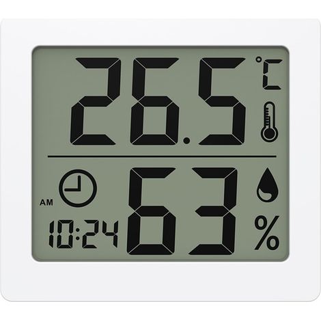 Thermo-hygromètre précis pour la gestion des animaux et la décoration des chambres d'enfants, blanc (1/5)