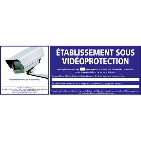 ETABLISSEMENT SOUS VIDEO-PROTECTION (G1075) - Plastique PVC 1,5 mm - 210 x 75 mm (1/5)