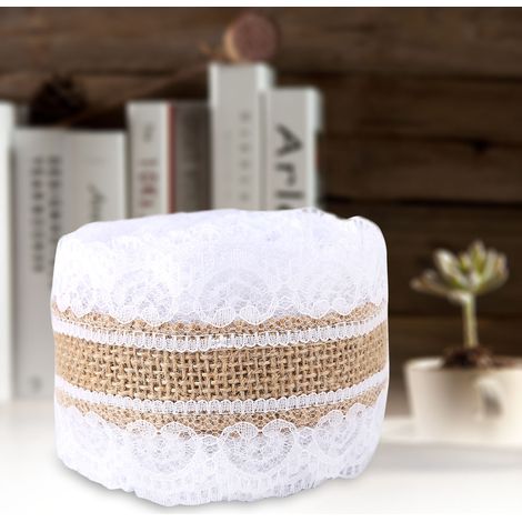 Ruban en toile de jute naturel pour décoration de mariage, événement et maison - Rouleau de 5 mètres (1/5)