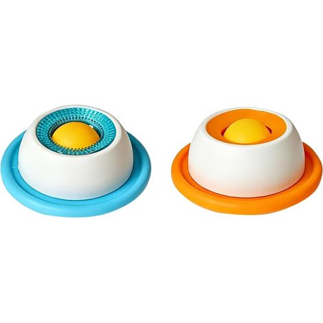 Anti Glutton Dog Bowl for Medium and Large Dogs, Licking Mat with Ball, Occupancy Toy for Slow Feeding, Non-Slip Dog Scavenging Mat, 2 Pieces Blue (1/5)