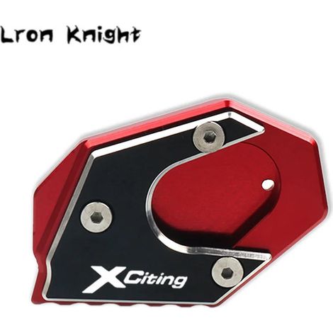 (Xciting Rouge) Compatible avec les modèles KYMCO Xciting 250, 300, 350, 400 et 400i. Béquille latérale CNC, extension de béquille, plaque de support, support agrandissant la béquille. (1/4)