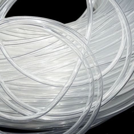 Tuyau d'arrosage flexible en PVC transparent extensible 4/7" (20 m) 1/4" pour irrigation goutte à goutte. Disponible en 20 et 30 m. (1/5)