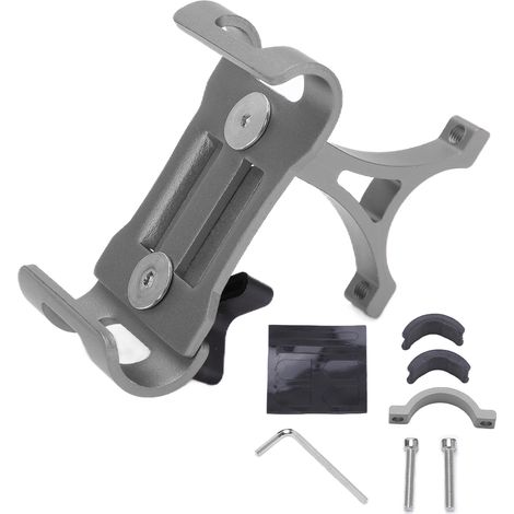 Support de téléphone pour vélo rotatif à 360°, support de guidon pour smartphone de 3,5 à 6,5 pouces, argenté (1/5)