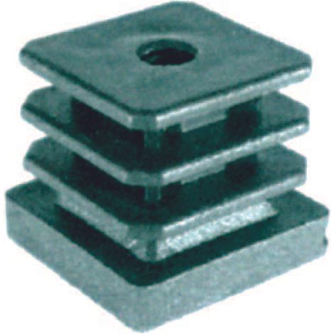 Puntali alettati e filettati interni per tubo quadro - mm.40x40x30h. - filetto interno mm.10