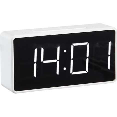 Bardusch-Réveil numérique LED grands chiffres, 2 luminosités, piles/USB, snooze, 12/24H, voyage (1/5)