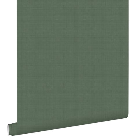 papier peint lin vert foncé - ESTAhome (1/5)