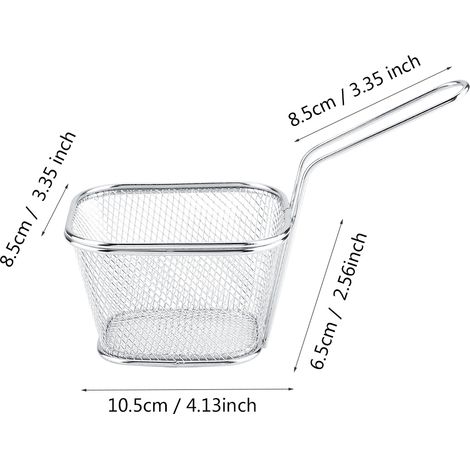 Mini paniers à frites en acier inoxydable, passoire de présentation alimentaire, outil de cuisson des pommes de terre (1/5)