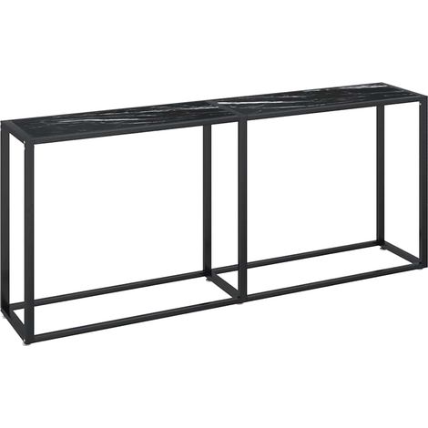 Maison Exclusive - Table console Marbre noir 180x35x75,5 cm Verre trempé (1/5)