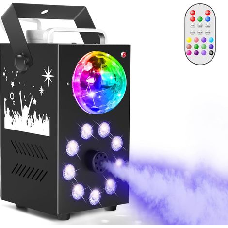 Machine à brouillard 9 lumières LED avec boule disco télécommande stroboscope automatique couleur unique 700 W (1/4)