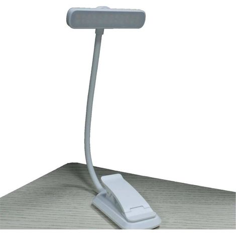 Lampe de Lecture 24 LED, Liseuse Clip Rechargeable, Protection des Yeux, Gradation en Continu & 3 Couleurs (Ambre/Blanc/Mixte), 360° Cou Flexible, Longue Durée, Portable pour Lire au Lit,Blanc (1/2)