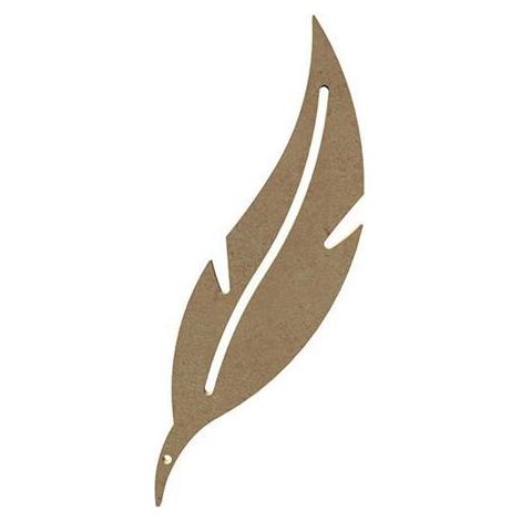 Plume allongée en bois MDF à décorer - 22 x 6 cm