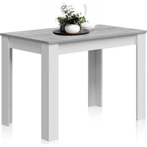 Mesa auxiliar Cloe para Cocina o Salón en Color Blanco Artik y Cemento con diseño Moderno 78x109x67 cm (1/8)