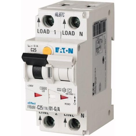Disj. diff. Élec. FRBdM 30mA cbe C 1P+N Type G/A,10A 000168268 EATON FRBDM C10/1N/003 G/A