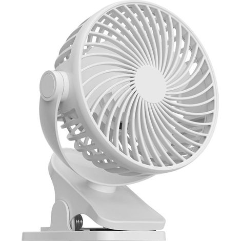 Rechargeable Fan with 720° Rotation, USB Powered Desk Clip Fan for Outdoor Camping, Beach, Tent, and Home Office Cooling(Black) (1/5)