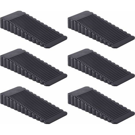 6 Stück Türstopper, rutschfester Türkeil aus Gummi (schwarz)