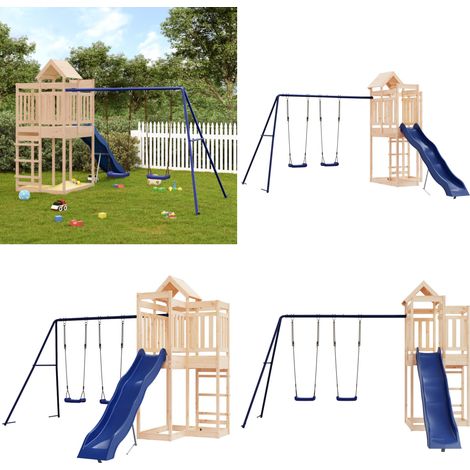 Spielturm Massivholz Kiefer - Holzspielplatz - Spielturm - Kiefernholz - Kinderschwengelset - Freiluftsspielgeräte - Home & Living