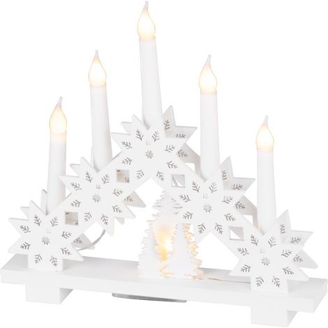Kerzenhalter MagicHome Weihnachten, 6x LED warmweiß, 2xAA, Innenbereich, 32x5x30,5 cm (1/3)