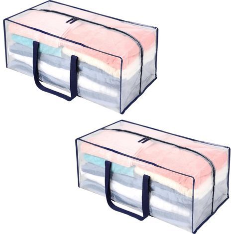 Extra Large and Durable Storage Bags, Clothes Storage Bags, Large Travel Bags, Moving Bags (Grey, Pack of 2) (1/5)
