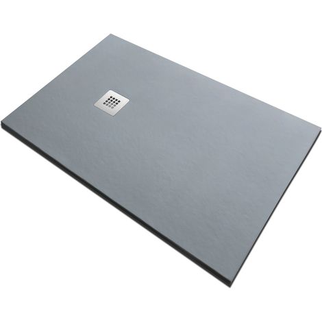 Piatto doccia in pietra SOLIDSTONE alto 2,8 cm - Grigio cemento 70x90 (1/5)