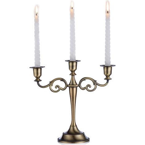 Bougeoirs pour Le Mariage Bougie en Alliage De Zinc Table À Manger Dîner Aux Chandelles Intérieur D’hôtel Ornements Décoration Bronze (1/5)