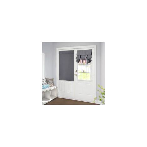 1 Pièce (66x102 cm) Rideaux de Porte Français Intimité, Rideaux Occultants pour Porte Française, Rideau de Porte d'entrée pour Porte Fenêtre, Rideau Occultant à Isolation Thermique, Gris Foncé
