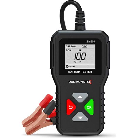 V 12 V 24 V Batterietester, 100–2000 CCA 2 Ah–220 Ah Kfz-Lichtmaschinentester, digitaler Batterieanalysator für Auto/LKW/Motorrad/ATV/SUV/Boot/Yacht (1/5)