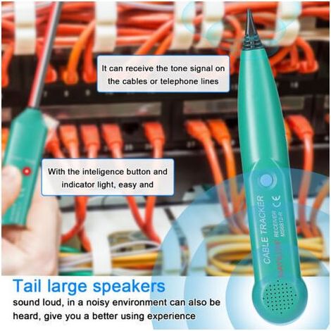 Traceur de fil téléphonique portable 100 Hz 300 kHz Plages de fréquence de réception Outil UTP Testeur de câble réseau LAN Recherche de ligne (1/5)