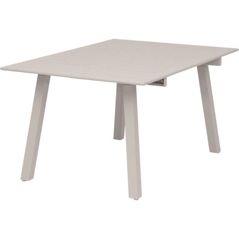 Table de jardin carrée en aluminium taupe Kaïa (1/5)