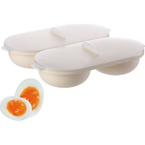 Cuociuova a doppia tazza - Cuociuova per microonde - Antiaderente, ad alta capacità - Per frittate e carne in camicia, colazione veloce, utensili da cucina (Stile 2) (1/5)