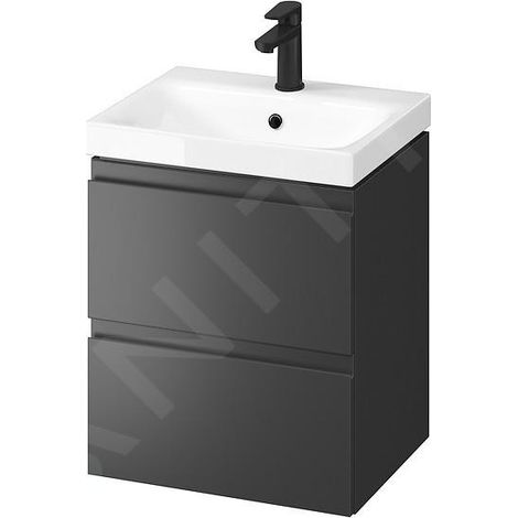 Cersanit Moduo - Meuble avec lavabo, 57x49x40 cm, 2 tiroirs, anthracite S801-482 (1/2)