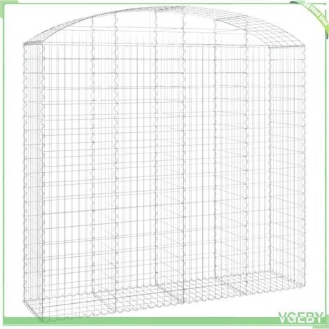 Panier de gabion arqué - FAFEICY - 153479 - 200x50x180/200 cm - Fer galvanisé - Ø fil 3,5 mm (1/4)