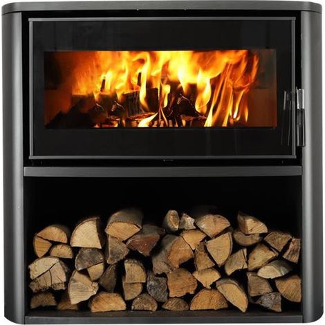 Supra – Poêle à bois 7.7kW avec vision horizontale du feu – Rendement 80,1% – Évacuation des fumées arrière – FR9010570B (1/7)