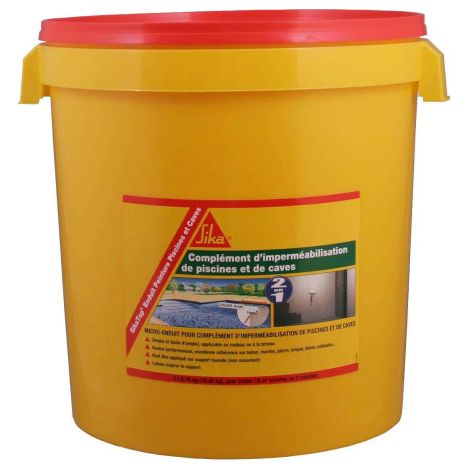 Sika – Micro-mortier pré-dosé pour piscine et cave – Imperméable à l'eau – Multi-surfaces béton, mortier, pierre – 18.48kg