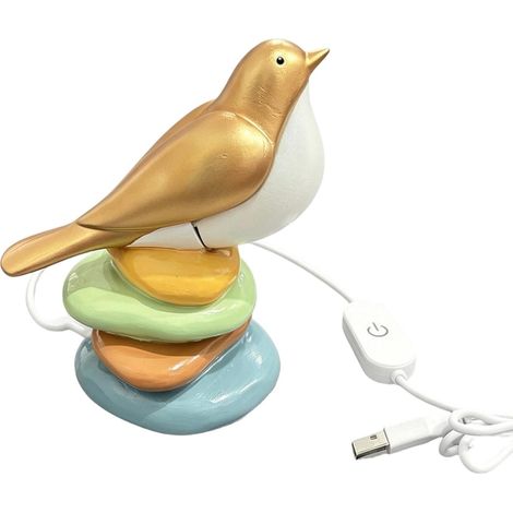 Lampe bureau chambre à coucher Adorable Oiseau En Résine Fait (1/5)