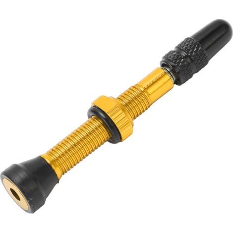 Tiges de valve Presta en alliage d'aluminium anodisé or, 40 mm pour vélo route et VTT, sans chambre à air (1/5)