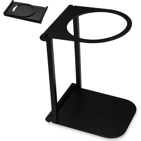 Soporte portátil para cafetera - Soporte plegable de aleación de aluminio para filtros de café (Negro, 1 unidad) (1/5)
