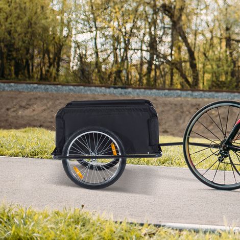 Rimorchio pieghevole per biciclette, rimorchio per merci con gancio di traino, rimorchio per trasporto con capacità di carico fino a 40 kg, rimorchio per trasporto di biciclette e carrelli a mano, 140 (1/5)