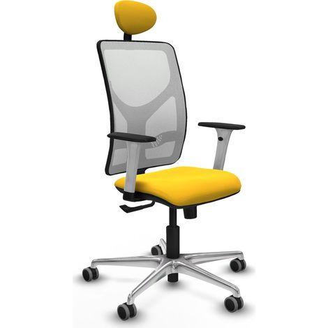 Chaise de bureau piqueras y crespo Motilla jaune aluminium blanc (1/2)