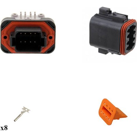 Kit Connecteur DT13 series femelle 8 Voies PCB Noir G003