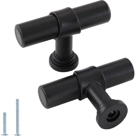 10-teiliges Set mit 50 x 36 mm Küchenschrankknöpfen, matt schwarz