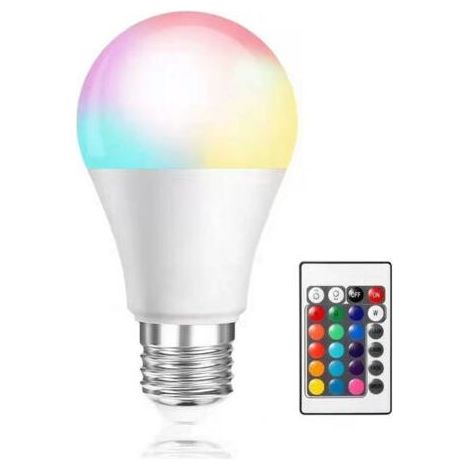 Ampoule LED colorée, culot à vis E27 à économie d'énergie, ampoule d'ambiance colorée RVB avec télécommande, 16 couleurs (1/5)