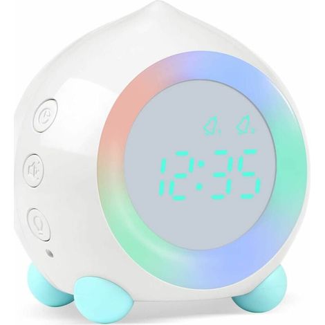 Réveil Enfant Lumineux LED Numerique Lampe Réveil Veilleuse Fille Garcons Jour Nuit Enfant Volume Réglable Snooze Réveil en USB Charge (1/5)