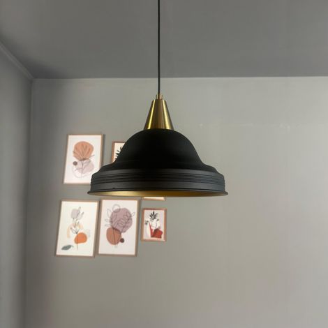 bamyum Ulmete Suspension Luminaire Vintage, Lustre Salon de 26 cm en Métal, Lampe E27 pour Chambre, Salle à Manger (1/5)