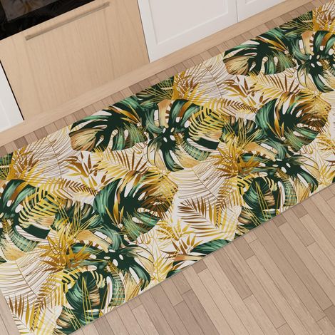 PETTI Artigiani Italiani - Tappeto Cucina Antiscivolo Lavabile, Passatoia Cucina, Tappeti Runner Cucina, 52x100 cm, Disegno Tropical 04 100% Made in Italy (1/5)