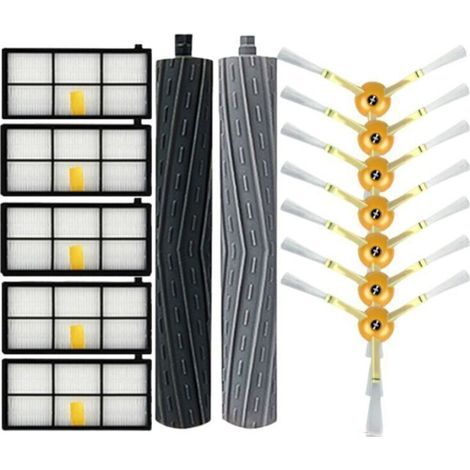 Pièces de rechange iRobot Roomba pour accessoires Roomba série 800 900 960 980 890 805 880, 5 filtres Roomba, 7 brosses de remplacement Roomba, 2 jeux de brosses en caoutchouc multi-surfaces iRobot Pa (1/4)