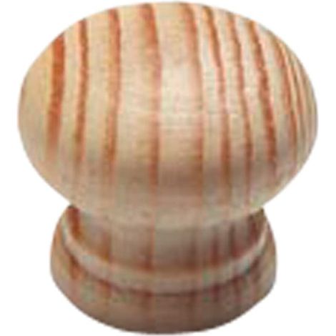 Merriway BH03885 Pomello per Ante di Armadi e Credenze in Legno di Pino Pre-Forato, Non Verniciato, Bianco, 60 mm, Set di 10 Pezzi (1/2)