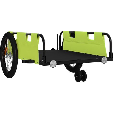Rimorchio per trasporto biciclette tessuto Oxford ferro verde 020044189