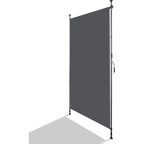 Pole extérieur vertical, avec fixation par clipsage. Il peut être démonté facilement. Installation sans besoin de percer les tuyaux. Couleur anthracite. Équipé d’une manette à action manuelle. Dimensi (1/5)