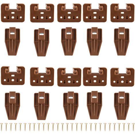Glissières et guides de tiroir en plastique compatibles, lot de 10 glissières à fixation centrale pour tiroirs de commode (1/5)