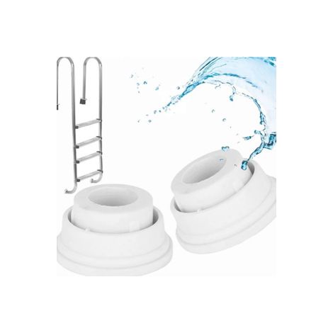 Lot de 4 bouchons caoutchouc pour échelle de piscine, amortisseurs de barreaux, protection des marches, blancs, accessoire de sécurité - pièce rechange (1/5)